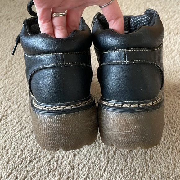 Vintage Faded Glory Chunky Sneakers W’s 8 Y2K 90’s Combat Boot Black Grunge Shoe - Picture 6 of 16